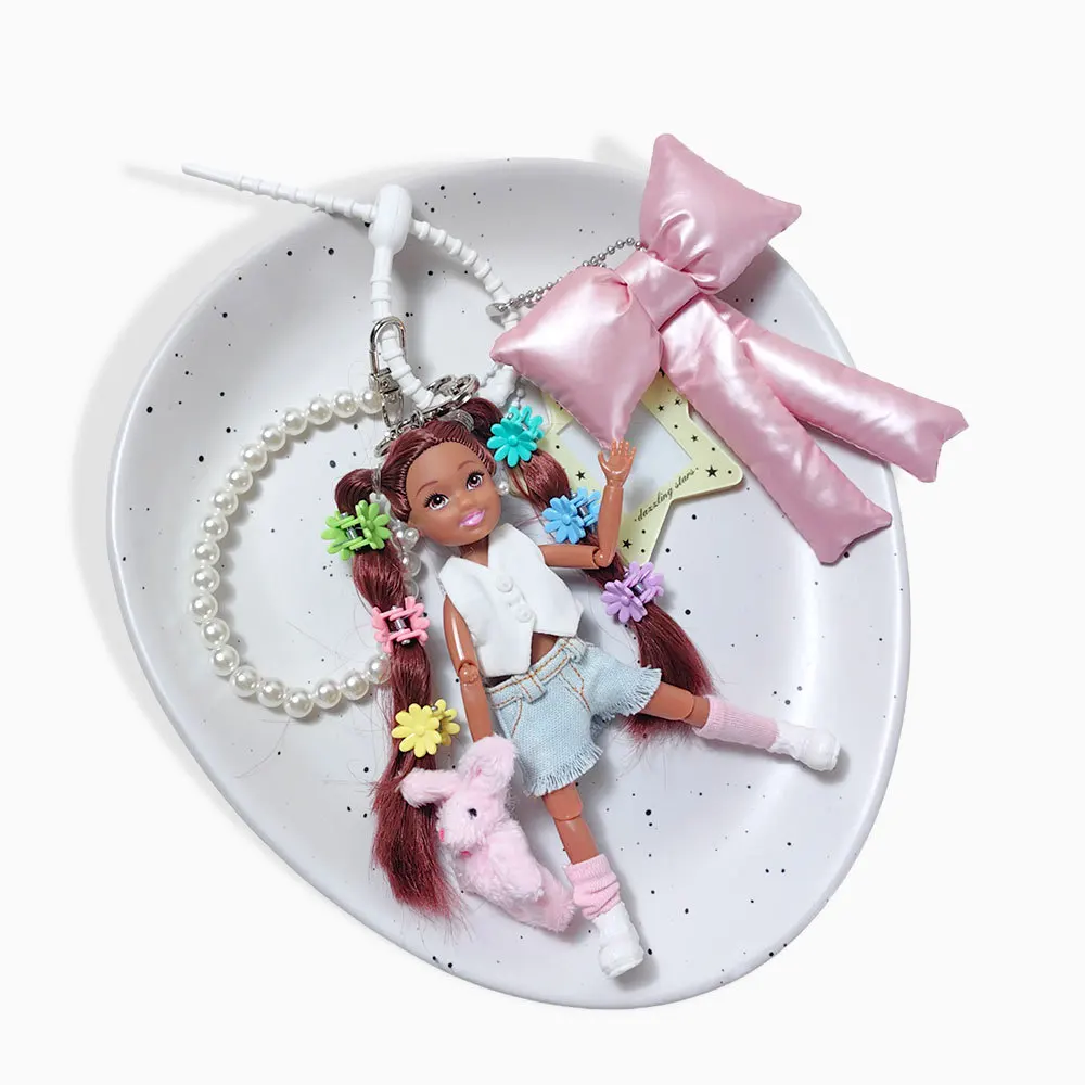 IGNICASE Dopamine Black Skin Doll Keychain Cute Star Accessories Premium Sensing Bag Pendant Color Trend Design Bag Accessories