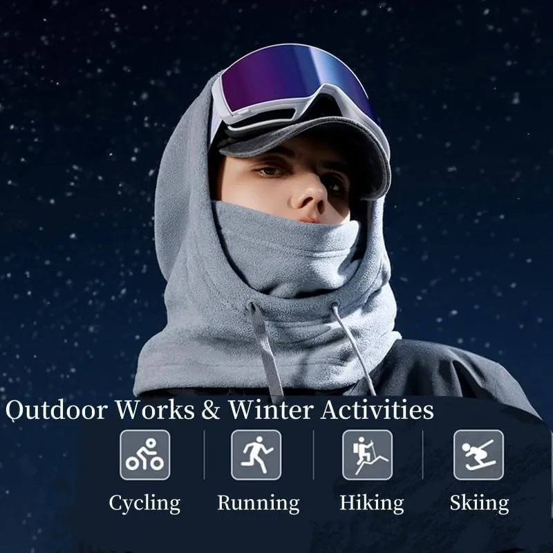 Winter Warm Hat with Mask and Neck Warmer 4-in-1 Cold Resistant Windproof Head Cover Masked Hat Cycling Cold Weather Protection