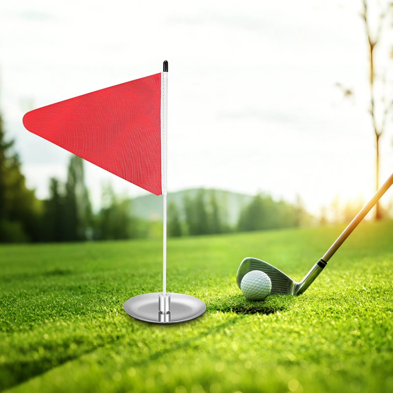 

1Set Golfing Flags Lightweight Delicate Textured Surface High Visibility Target Flag for Golf Training Putting Green Practice