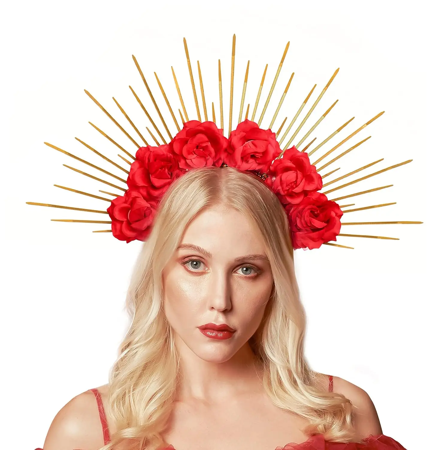 Maternity halo flower headpiece Amazon.com : Trepveter Rose Floral Crown Headband Headpiece  main image 3