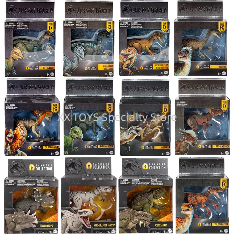 Jurassic World Hammond Collection Dinosaur Action Figure Toys Velociraptor Atrociraptor Tiger Stygimoloch Boys Collectible Toys