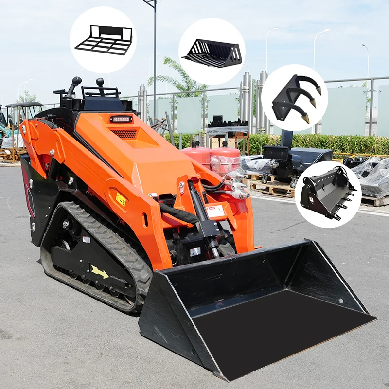 

Chinese Factory Skid Steer Loader Euro 5 CE EPA Compact Orchard Skid Steer Loader Agriculture Mini Crawler Skid Steer Loader