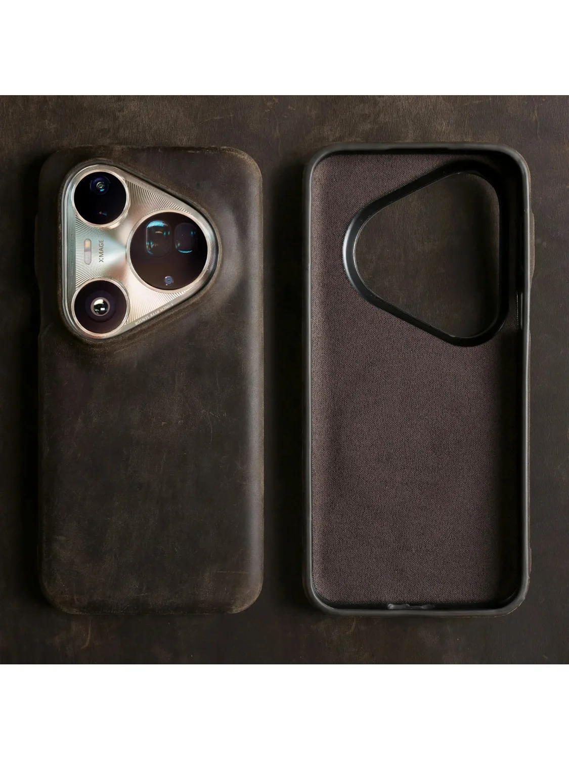 Etui z prawdziwej skóry w wzór „Crazy Horse” do telefonu Huawei Pura 80 Ultra, 70 Pro Plus, Mate 90 Pro Max, 70 RS, Air 60, 50 Pro – tylna obudowa. — zdjęcie produktu 7