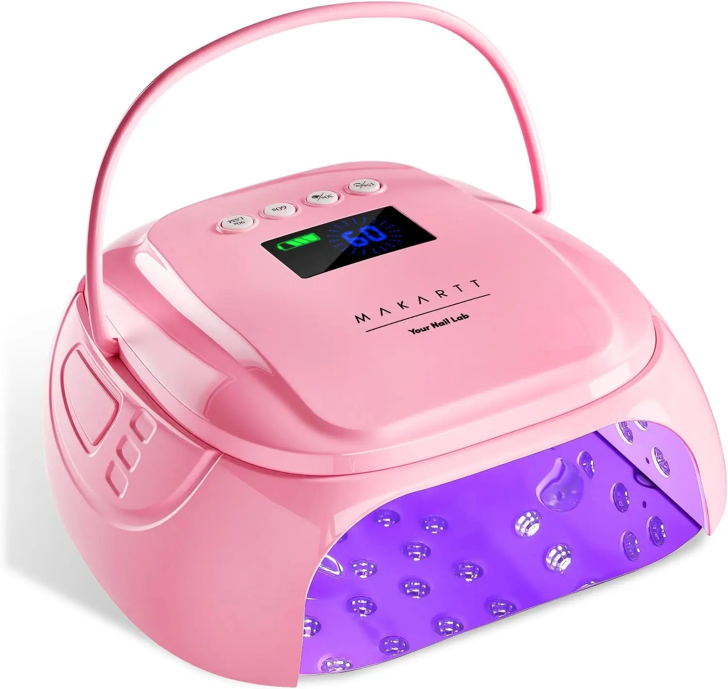 30W Fast Curing UV Nail Lamp with Rechargeable Handle, Dual Lights, 4 Timers, LCD Smart Sensor for Gel Polish and Nail Art