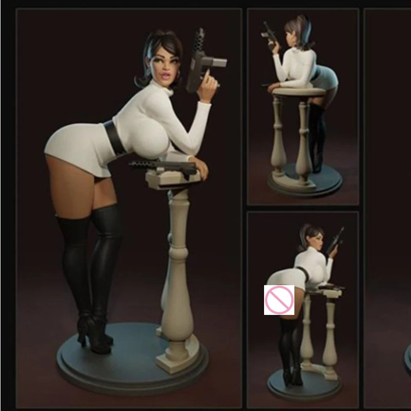 1/24 Scale Resin Figure Model Kit Black Agent Lana Kane Girl Hobby Miniature Diorama Unassembled and Unpainted Free Shipping