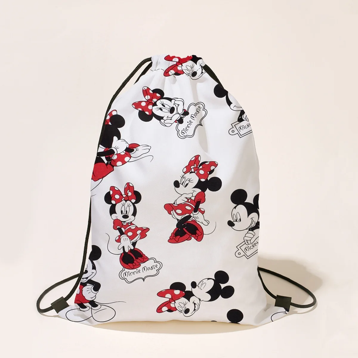 Disney Mickey Mouse Backpack Cute Mickey Minnie Donald Duck Anime Printed Drawstring Bags for Boys Girls Student Outdoor Bags