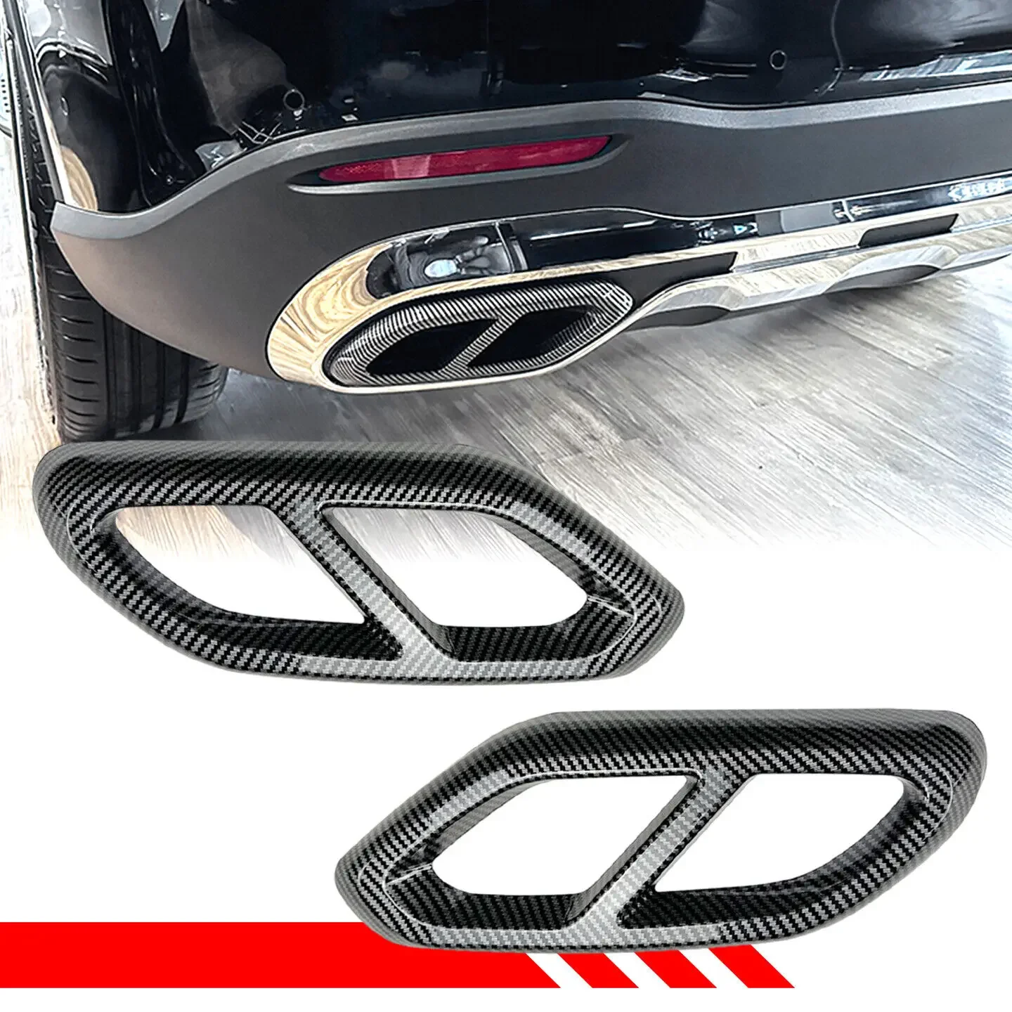 

ABS Car Tail Exhaust Pipe Cover For Mercedes-Benz GLC X253 C253 2023-2025 Tail Throat Pipe Decorative Trim Accessories