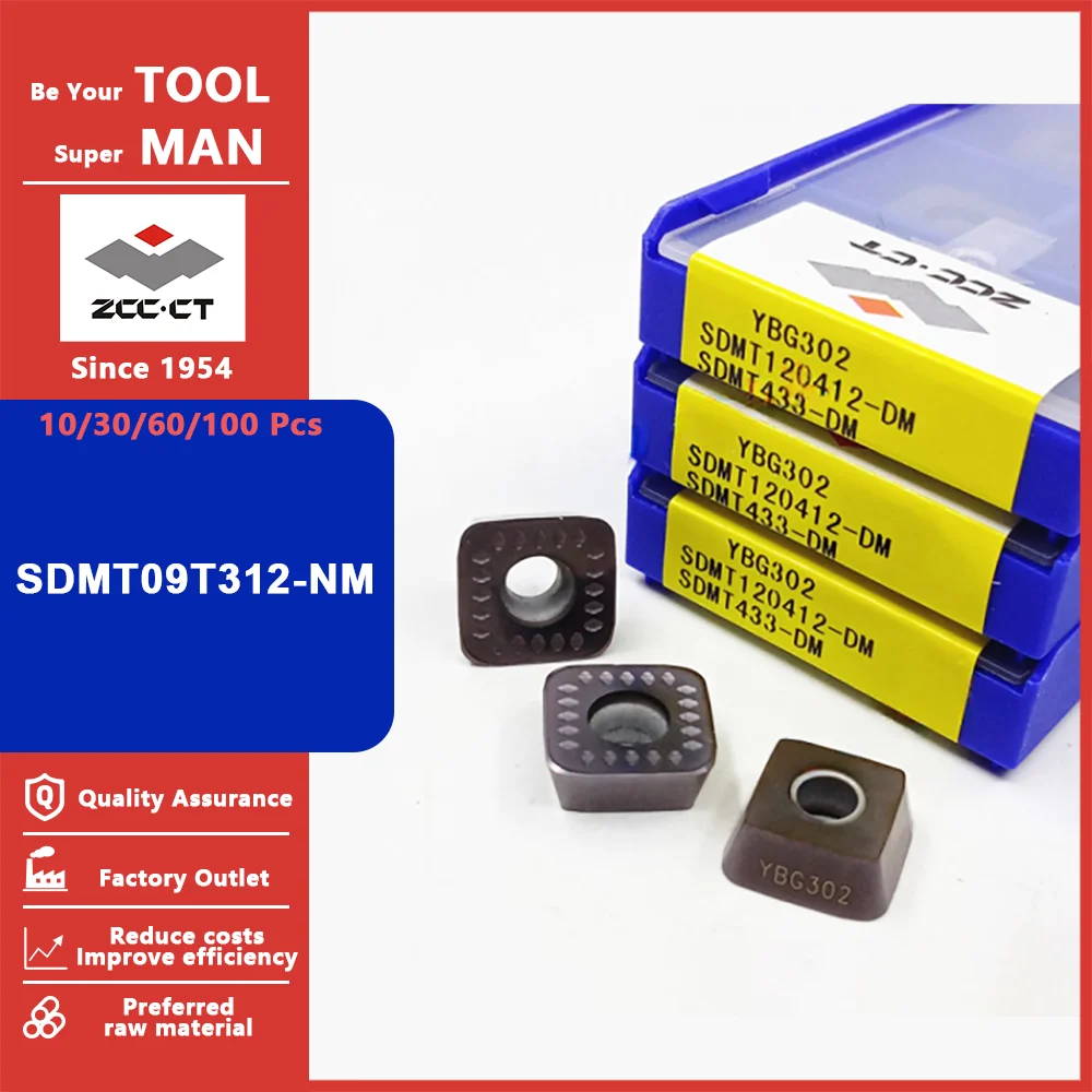 

Фрезы ZCC CT Original SDMT09T312-NM YBG212 YB9320, твердосплавные токарные и фрезерные инструменты SDMT 09T312 NM