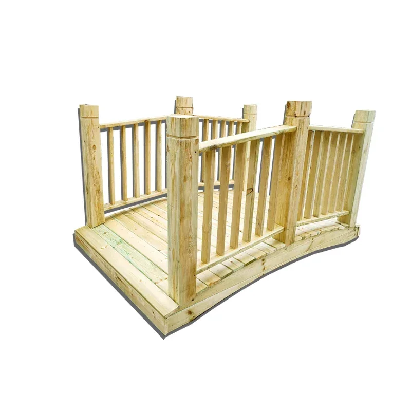 

Outdoor anticorrosive woodarch bridge small carbonized wood landscape courtyard small wooden garden