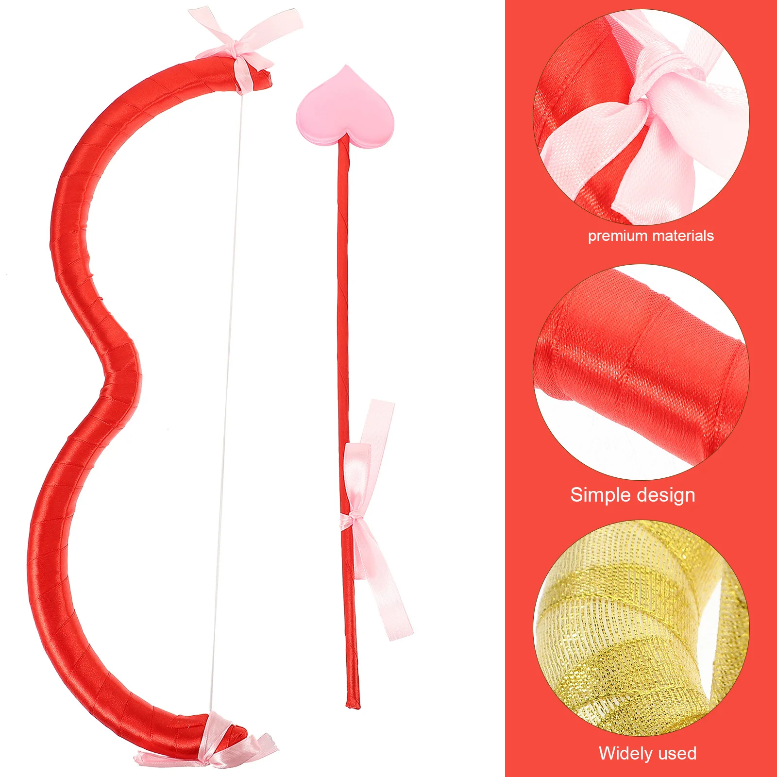 

1Set Cupid Bow Arrow Headband Costume Props Lightweight Durable Reusable Valentine Cosplay Party Photo Prop Cupid Dress Up Prop