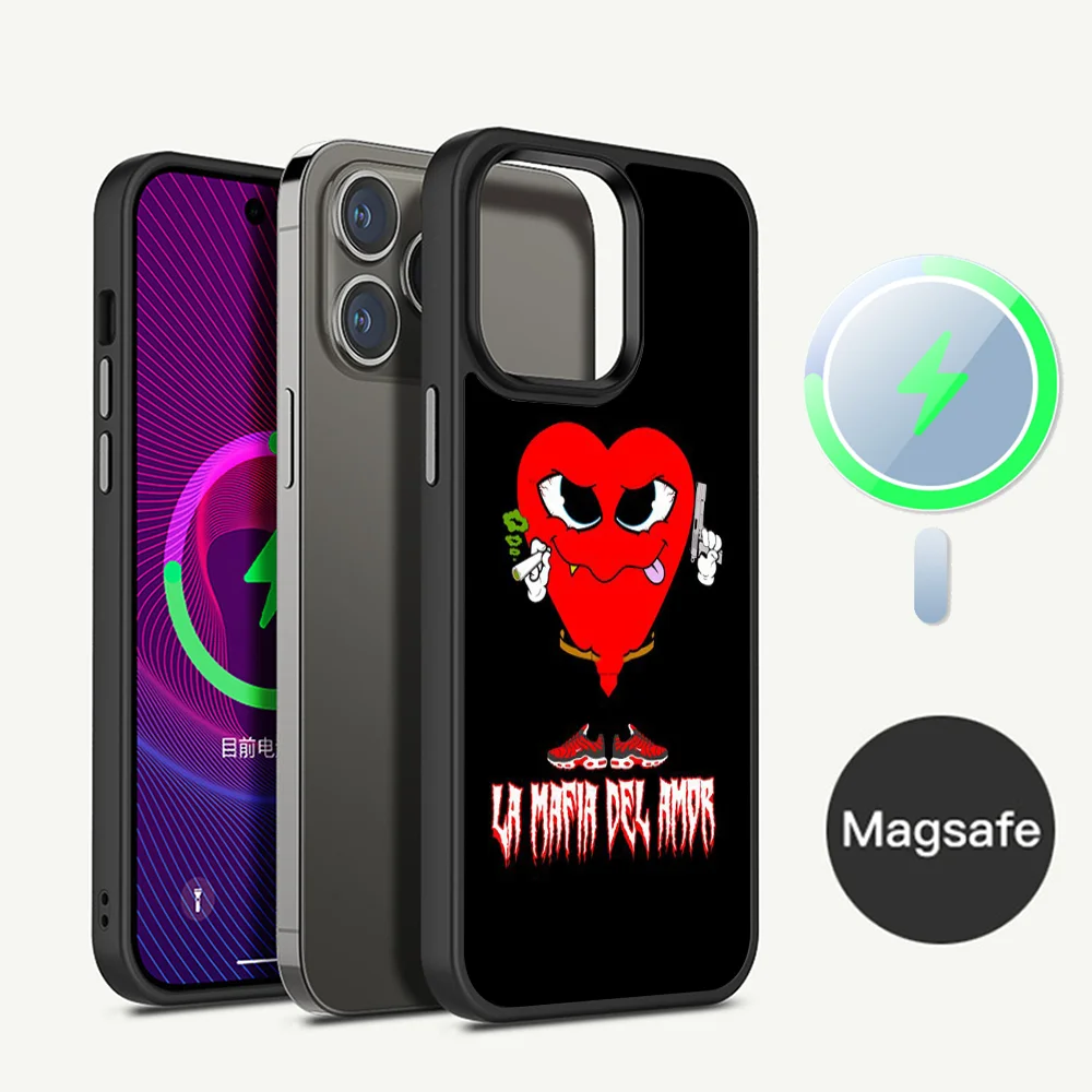 Love Mafia L-La M-Mafia D-Del A-Amor Phone Case Magesafe Magnetic Wireless Charge Case For iPhone 16 11 12 13 14 15 Pro Max Plus