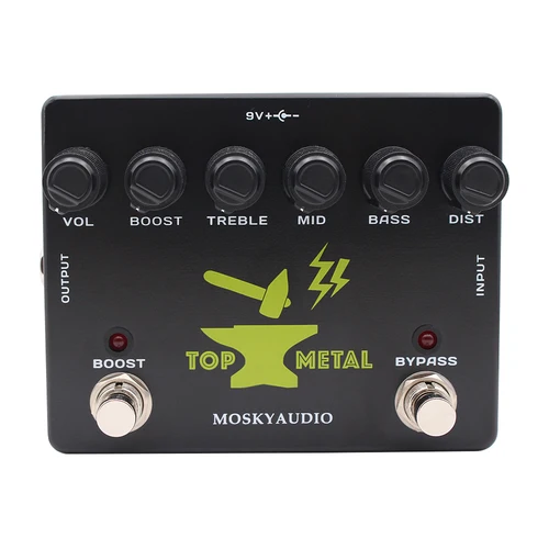 MOSKY TOP Pedal de efectos de guitarra de METAL de alta distorsión, amplificador,-FUZZY, MUFF METAL, accesorios de procesador de guitarra, nuevo