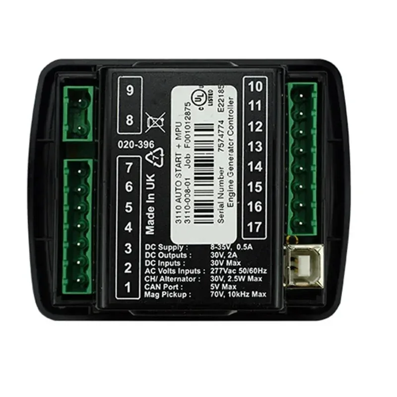 وحدة تحكم المولد DSE3110 في أعماق البحار DSE 3110 (MPU) وحدة تحكم المولدات الأصلية والبديلة لمولد الديزل