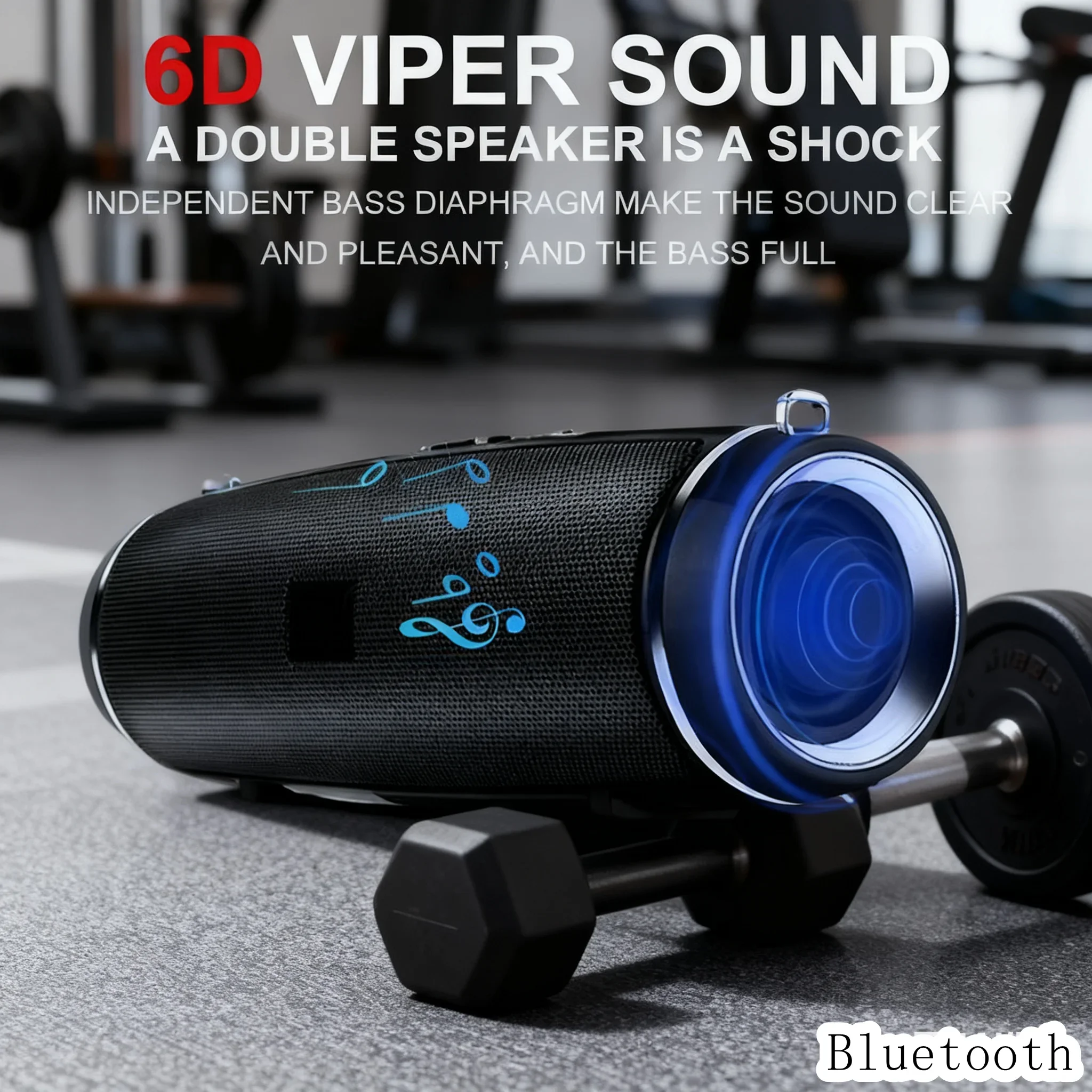 

New 200W Portable Bluetooth Speaker IPX7 Waterproof Outdoor HIFI Pillar Speaker Subwoofer Stereo Speaker FM Radio TF Boom Box