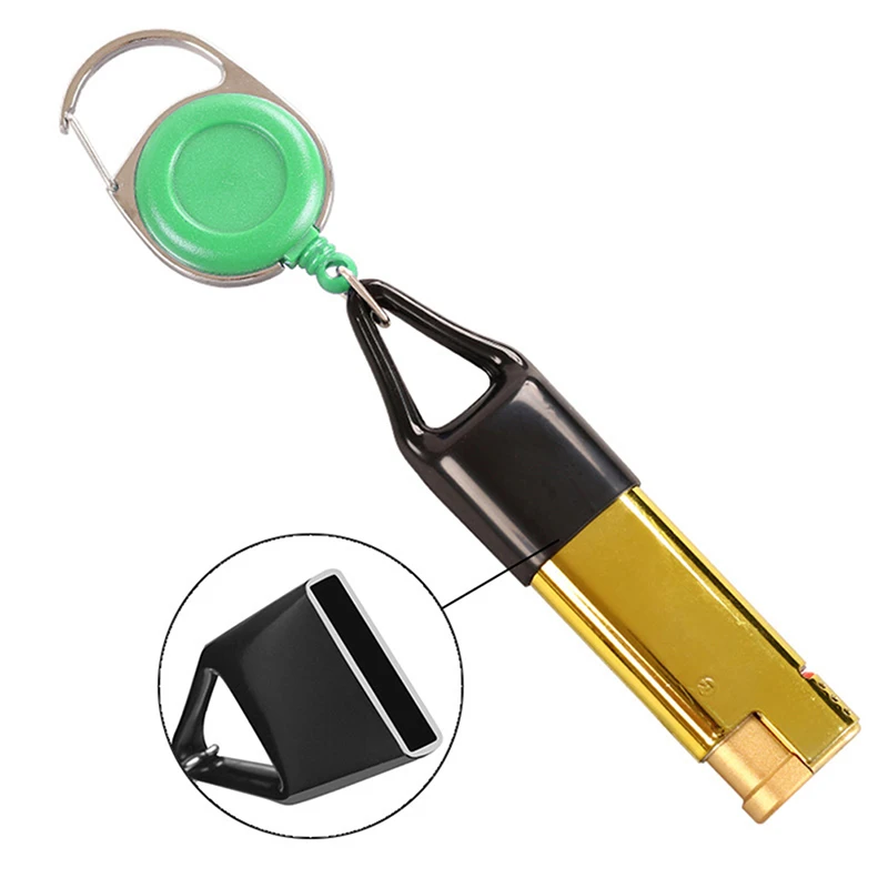 1Pcs Lighter Holder With Retractable Keychain Windproof Lighter Protective Cover Sleeve Clip Tobacco Herb Smoking Accessories image 5