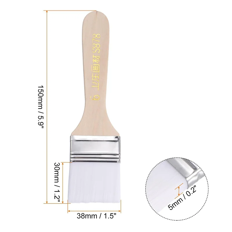 KEKA 15 個ペイントブラシペイントブラシナイロンフラット壁ペイントブラシ柔らかい毛木製ハンドル付き絵画 DIY