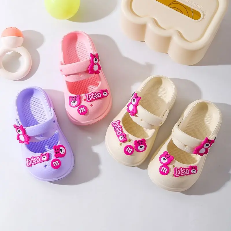

Детские сандалии, тапочки с закрытым носком, нескользящие детские домашние сандалии для мальчиков на мягкой подошве с героями мультфильмов для девочек, детская обувь