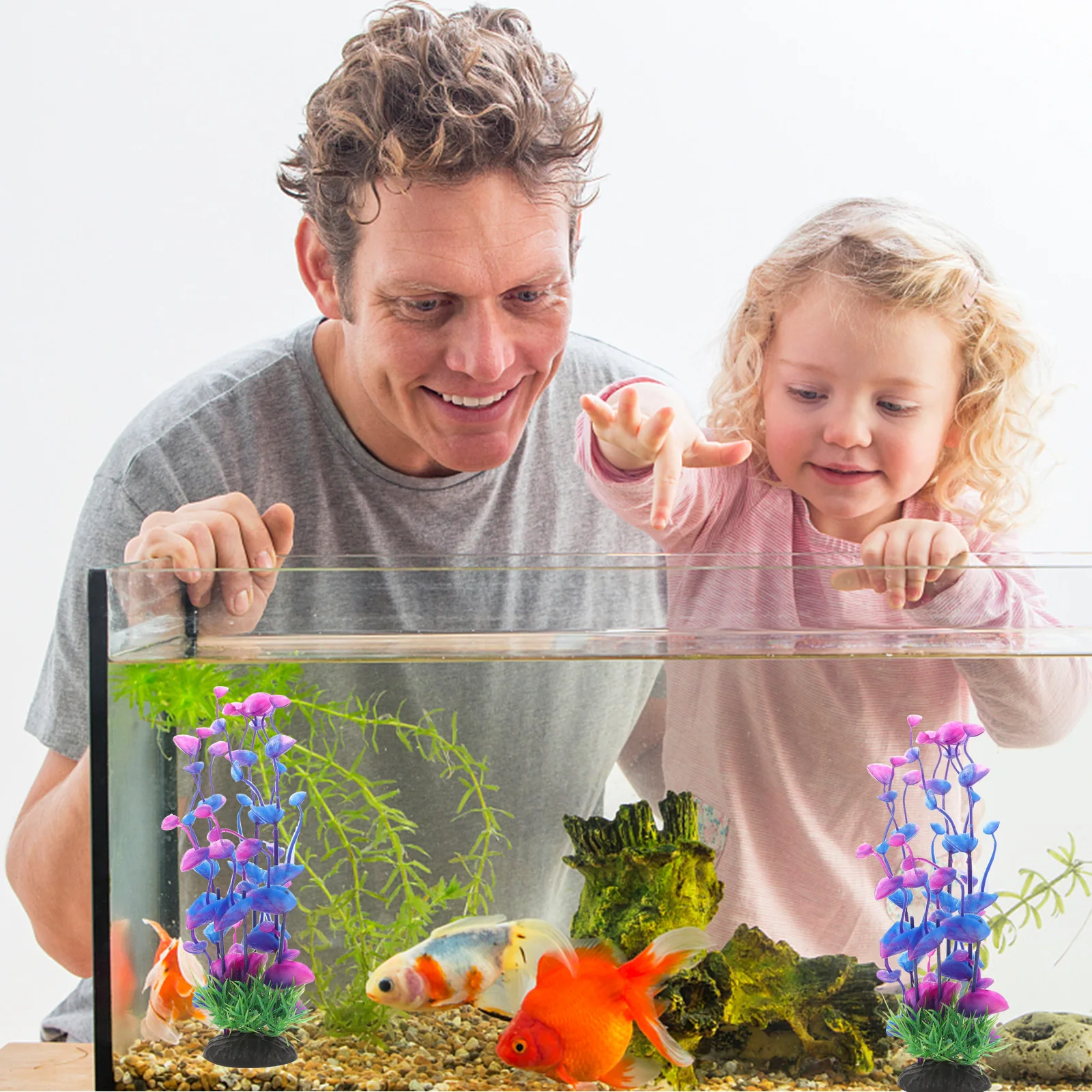 

2Pcs Water Grass Decor for Aquarium Plastic Plants Fish Tank Large Tall Fake Plant Reptile Terrarium Landscape Betta Fish Tank