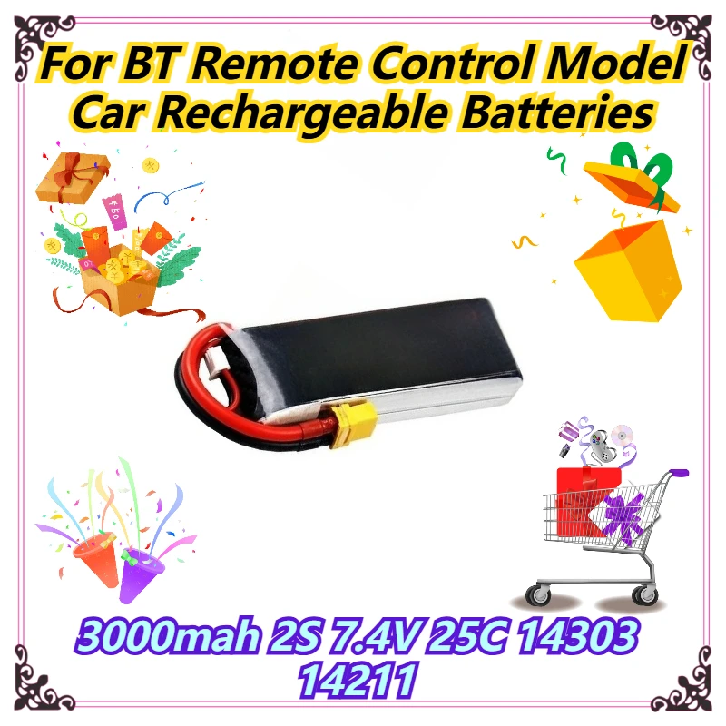 

3000mah 2S 7.4V 25C 14303 14211 For BT Remote Control Model Car Rechargeable Batteries