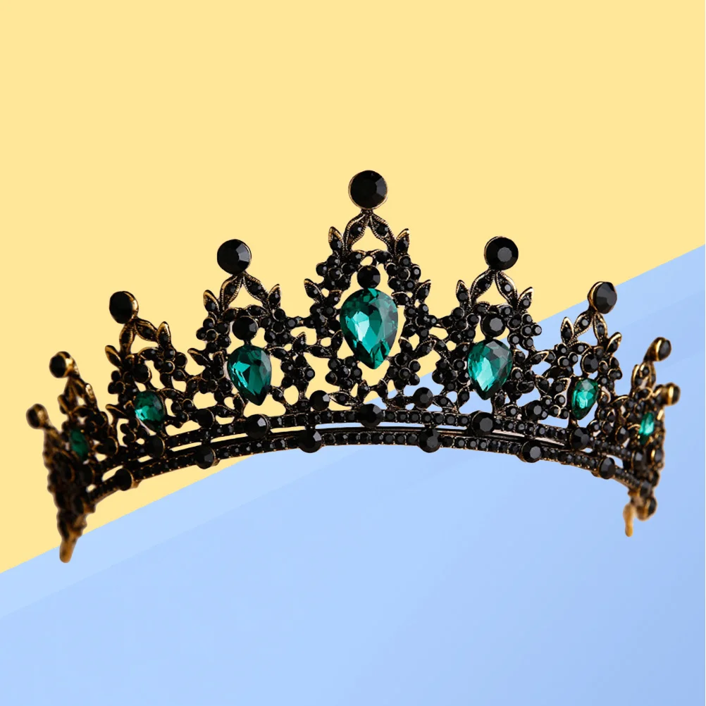

Retro Classic Crown Tiara Elegant Headpiece for Women Wedding Prom Special Occasions Green Retro Crown Wedding Hair