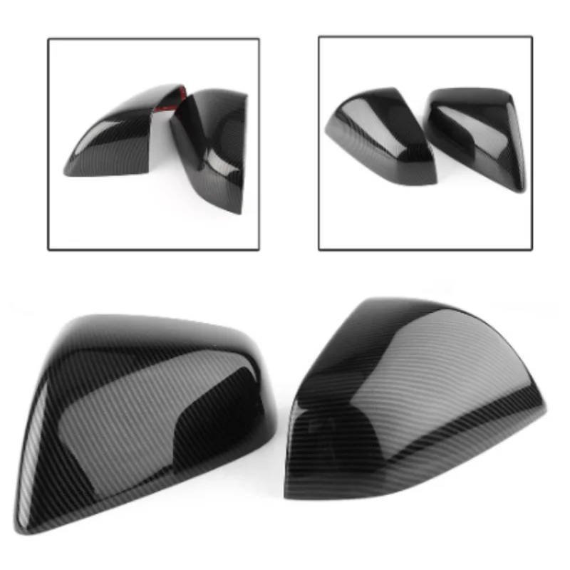 

Carbon Fiber ABS Rearview Mirror Cover Trim Decor 2Pcs For Tesla Model X 2019 -2023 Door Side Rear View Mirrors Cup