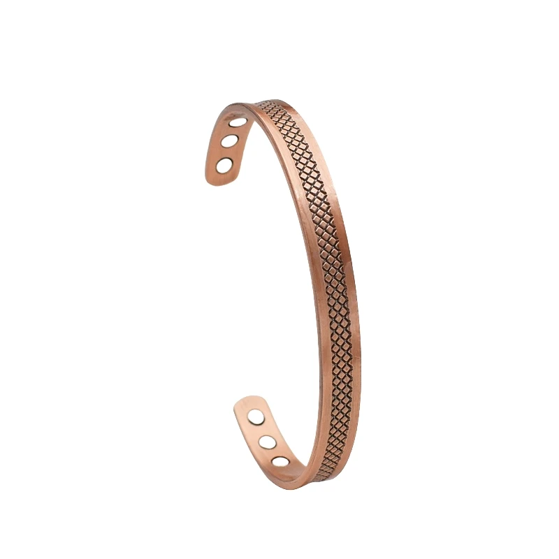 Copper Bracelets for Men, Pure Copper Magnetic Bracelet for Men with Neodymium Magnets, Adjustable Cuff Bangle Gift for Couple