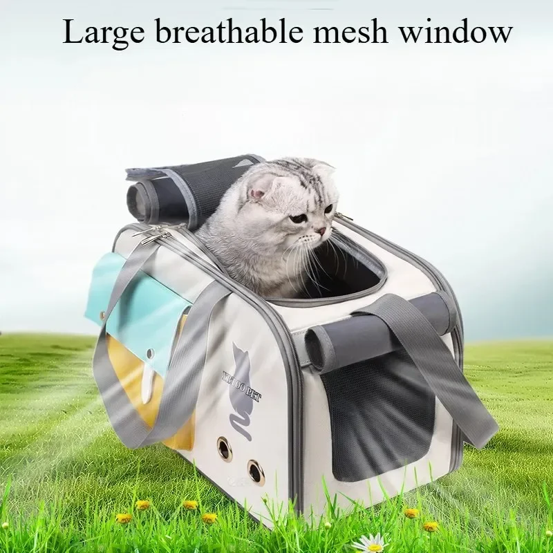 

Large capacity pet cat backpack, breathable portable leisure bag, foldable breathable mesh travel bag, handheld pet backpack