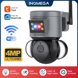 INQMGEA 4MP Wifi Survalance Camera Smart Home Wireless Outdoor Camera Can Be Inserted SD Card CCTV Camera WIFI with Alarm Light