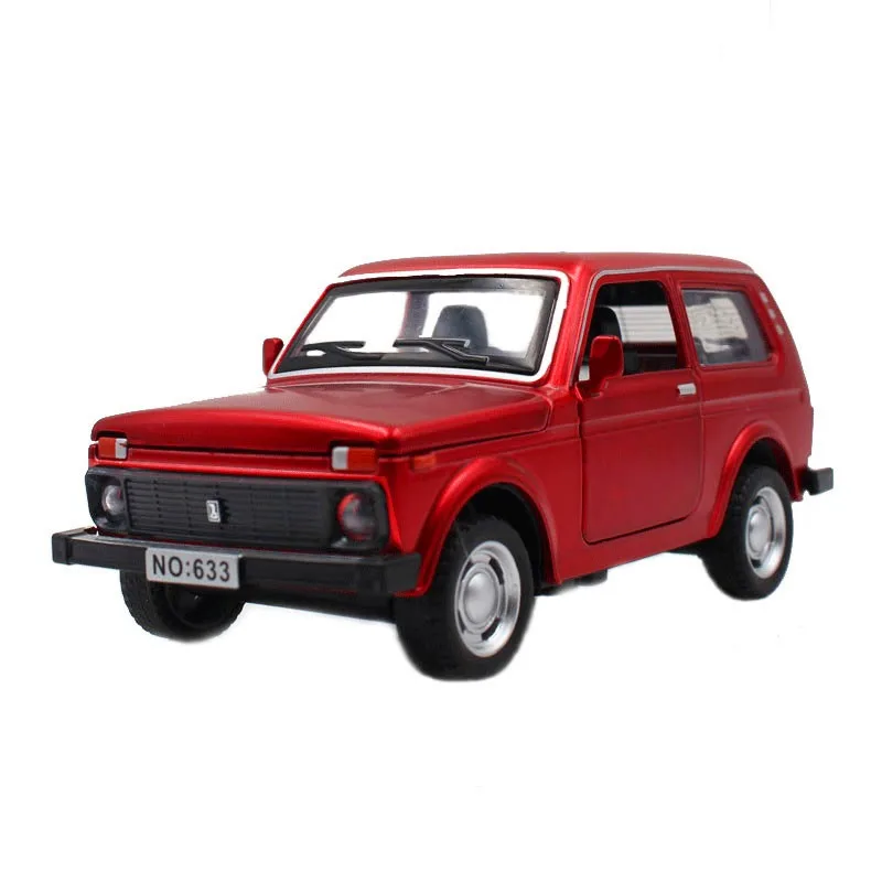 1:32 russo LADA NIVA LADA 2106 modello di auto in lega giocattolo pressofusione di metallo tirare indietro musica luce auto giocattoli per bambini veicolo