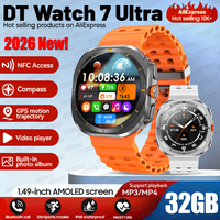 2026 Brand New DT Watch 7 Ultra 32GB Memory Smart Watch NFC MP3/MP4 Player 3D Menu Local album Voice Call IP68 Sports Smartwatch