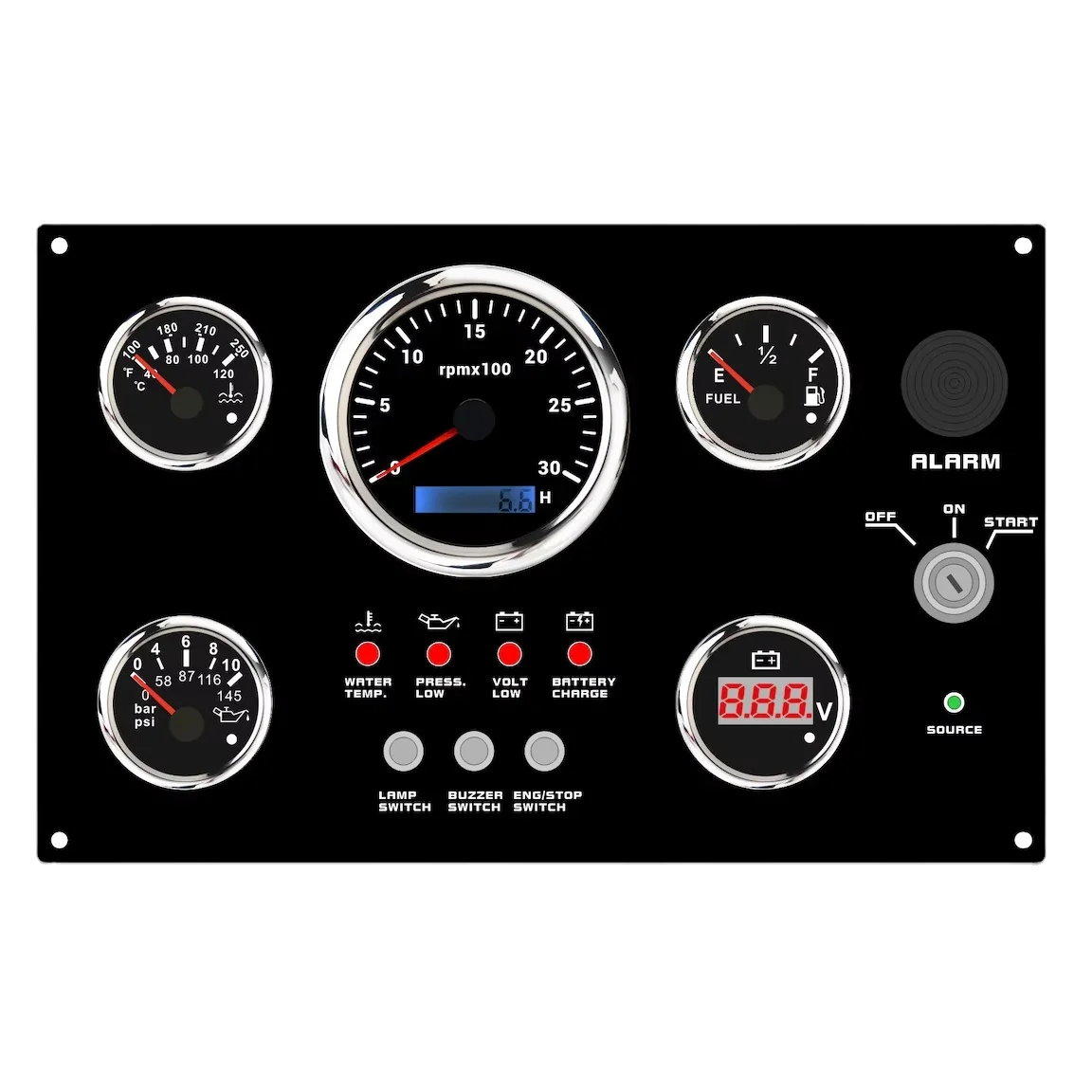 

Newest 24V Marine Engine Instrument Gauge Panel Compatible All Vessels