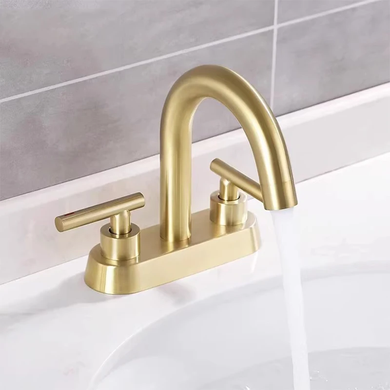 Rubinetti per lavabo rubinetti per lavabo da bagno montati sul ponte nero opaco 3 fori miscelatore per acqua calda e fredda a doppia maniglia