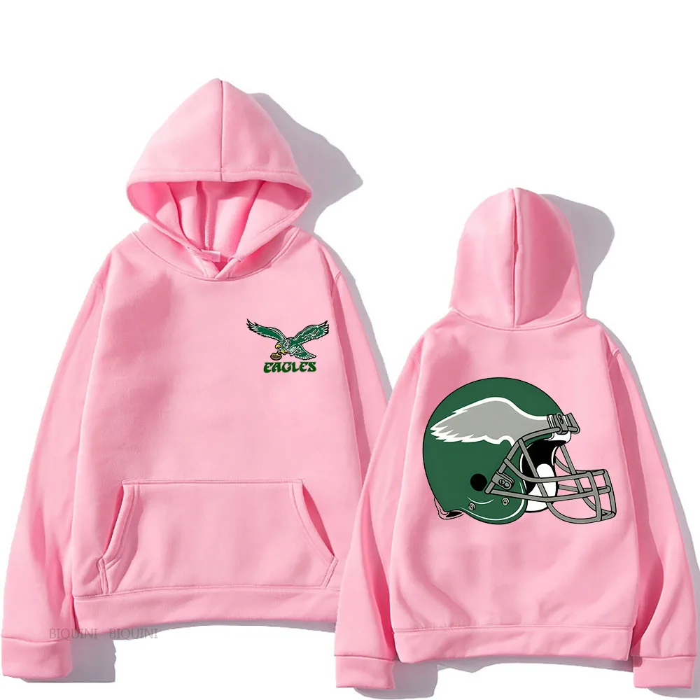 Philadelphia Eagles Hooded สําหรับฤดูใบไม้ร่วง/ฤดูหนาวแฟชั่น Casual Sweatshirt แขนยาวขนแกะเสื้อผ้า Sudaderas Vintage Pullovers