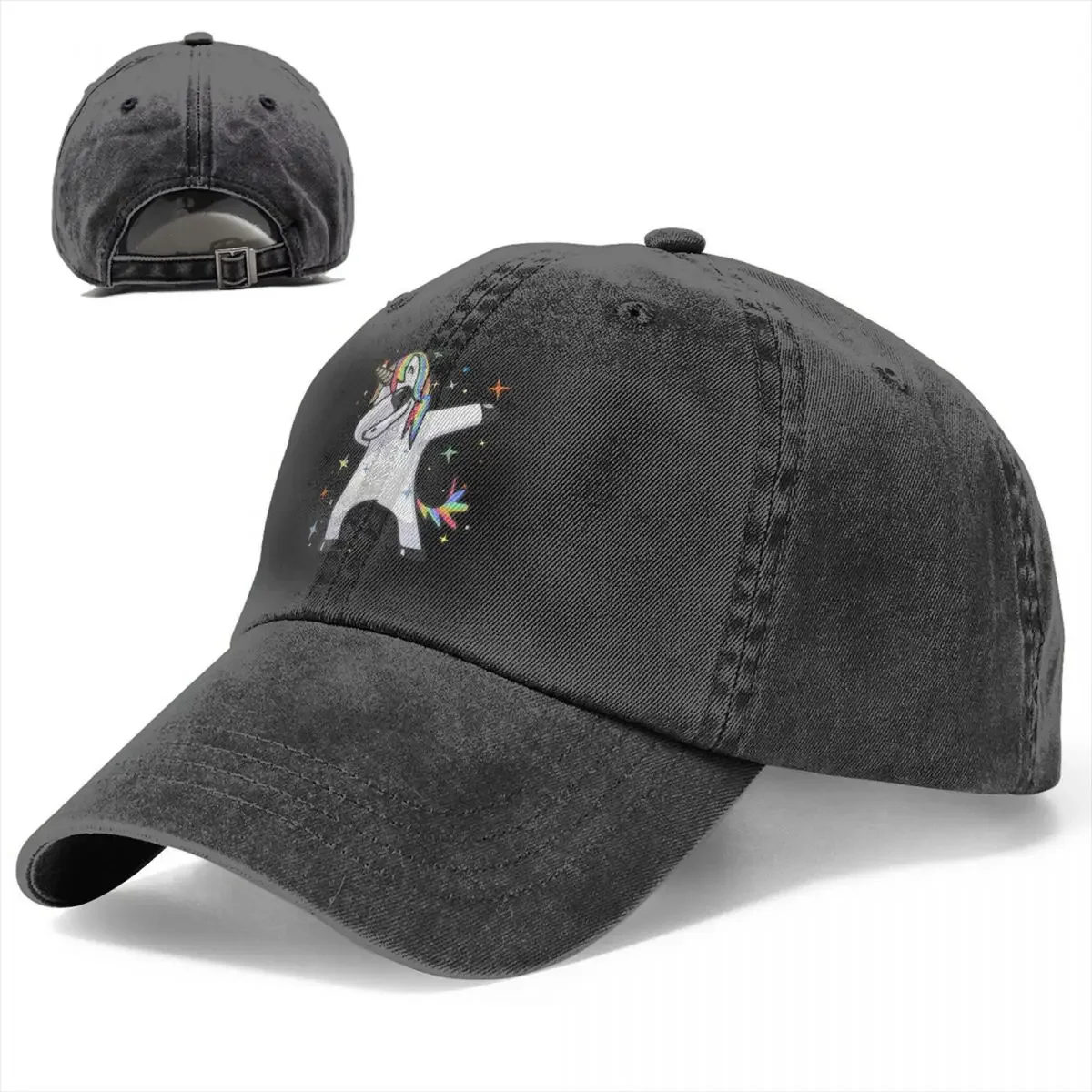 Vintage Dabbing Unicorn Dance Rainbows Fluffy Fun Baseball Cap Distressed Washed Snapback Cap Outdoor Running Golf Caps Hat