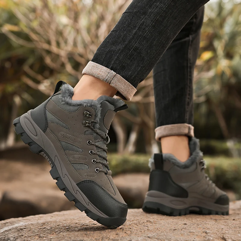 الرجال كبيرة الحجم اللون منعت المضادة للانزلاق منتصف أعلى تنفس تقسم المواد المهنية كل موسم أحذية المشي لمسافات طويلة في الهواء الطلق #4