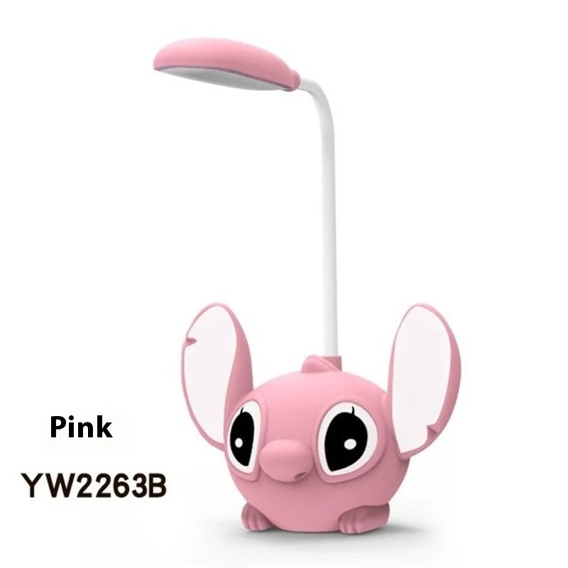 2026**** ديزني Kawaii غرزة LED لمبة مكتب مع مبراة قلم رصاص قابلة للطي USB قابلة للشحن لطيف ضوء هدية لزملاء الدراسة