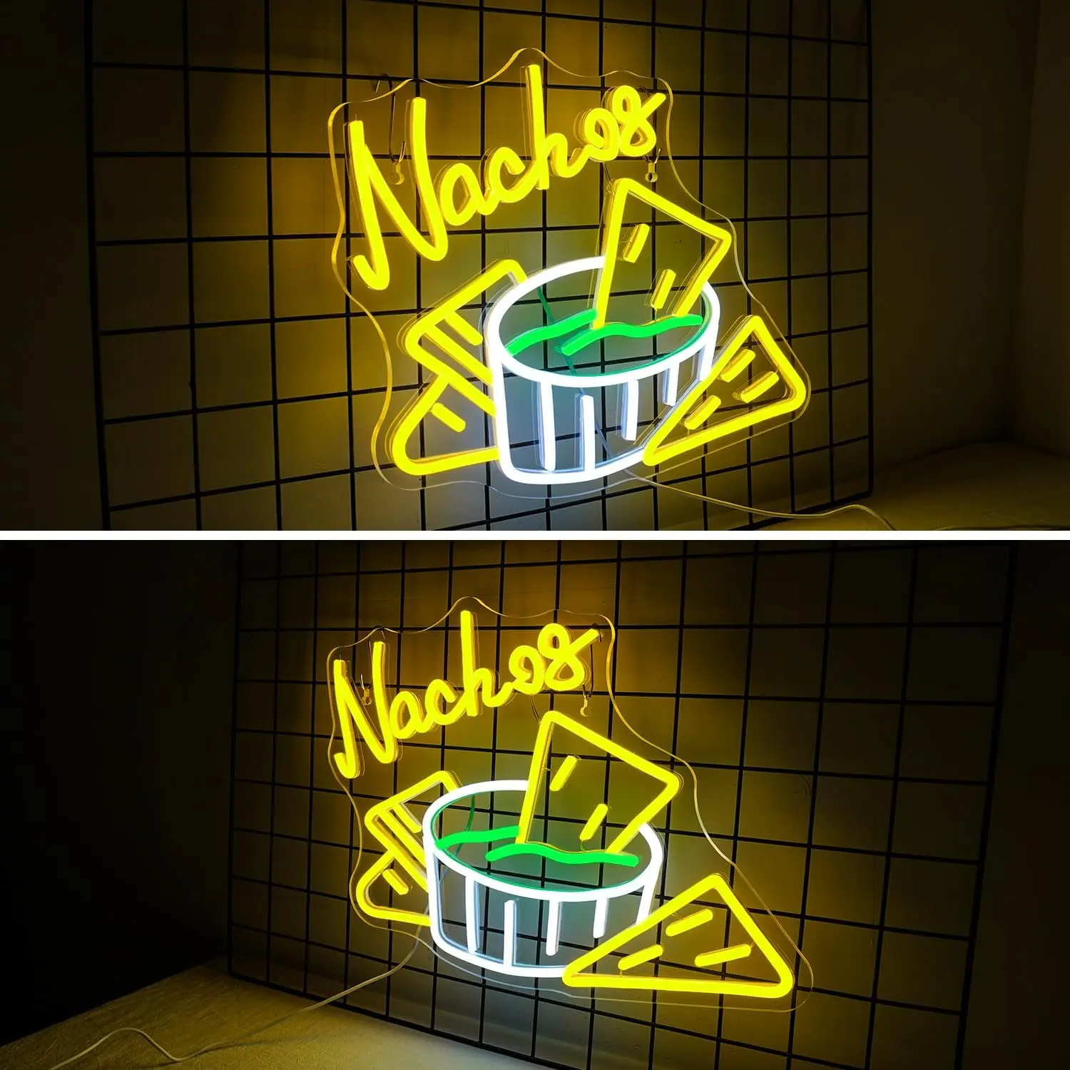 Nachos Neon Sign Cheese Neon Wall Decor Food LED Sign for Restaurants Food Truck Bar Ambience Decoration Lights Birthday Gifts