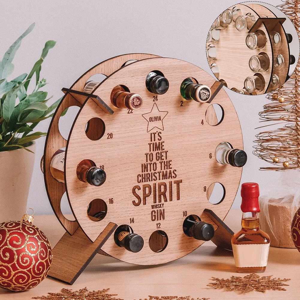 Decoration Wine Holder For 2024 New Ornament Wine Rack Countdown Wine Holder Advent Calendar Calendar Practical