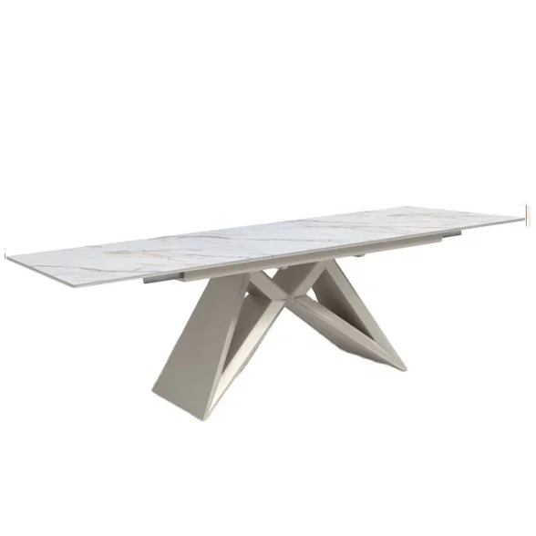 Italian Modern Folding Extendable Furniture Dining Table Sets Luxury 6 Chairs Sintered Stone Ceramic Marble Dining Table Set
