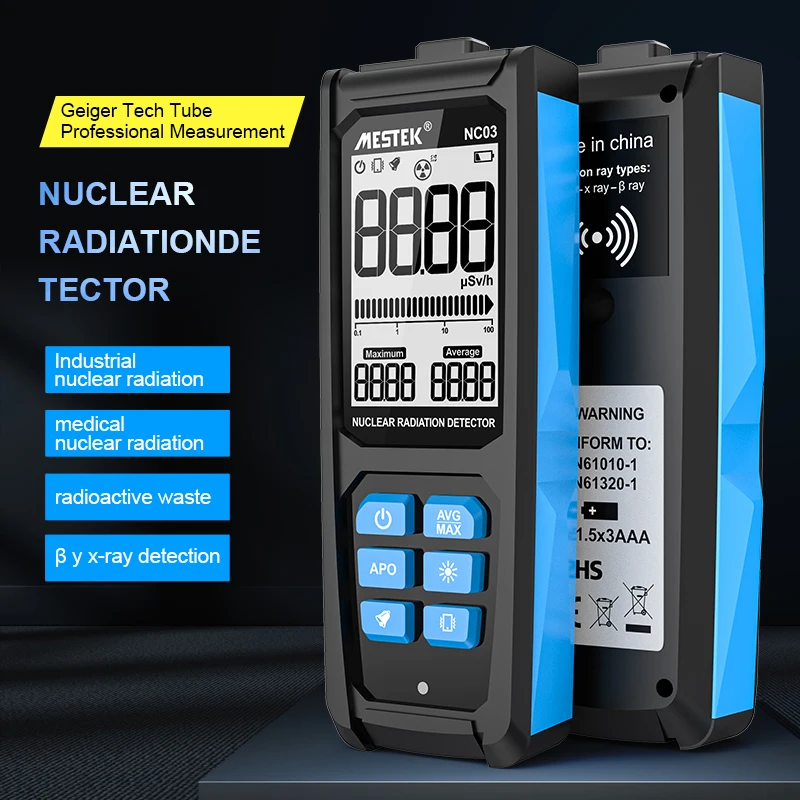 Mestek Nuclear Radiation Detector Geiger Miller Counter Radiation Dosimeter X γ β ray Radioactivity Meter Sound Alarm Radiometer