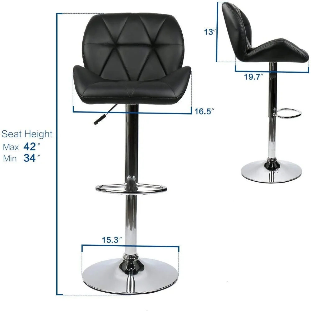 Bartafelset van 3 verstelbaar rond bureau en 2 draaibare pubkrukken voor thuiskeuken Bistro Bars Wijnkasten
