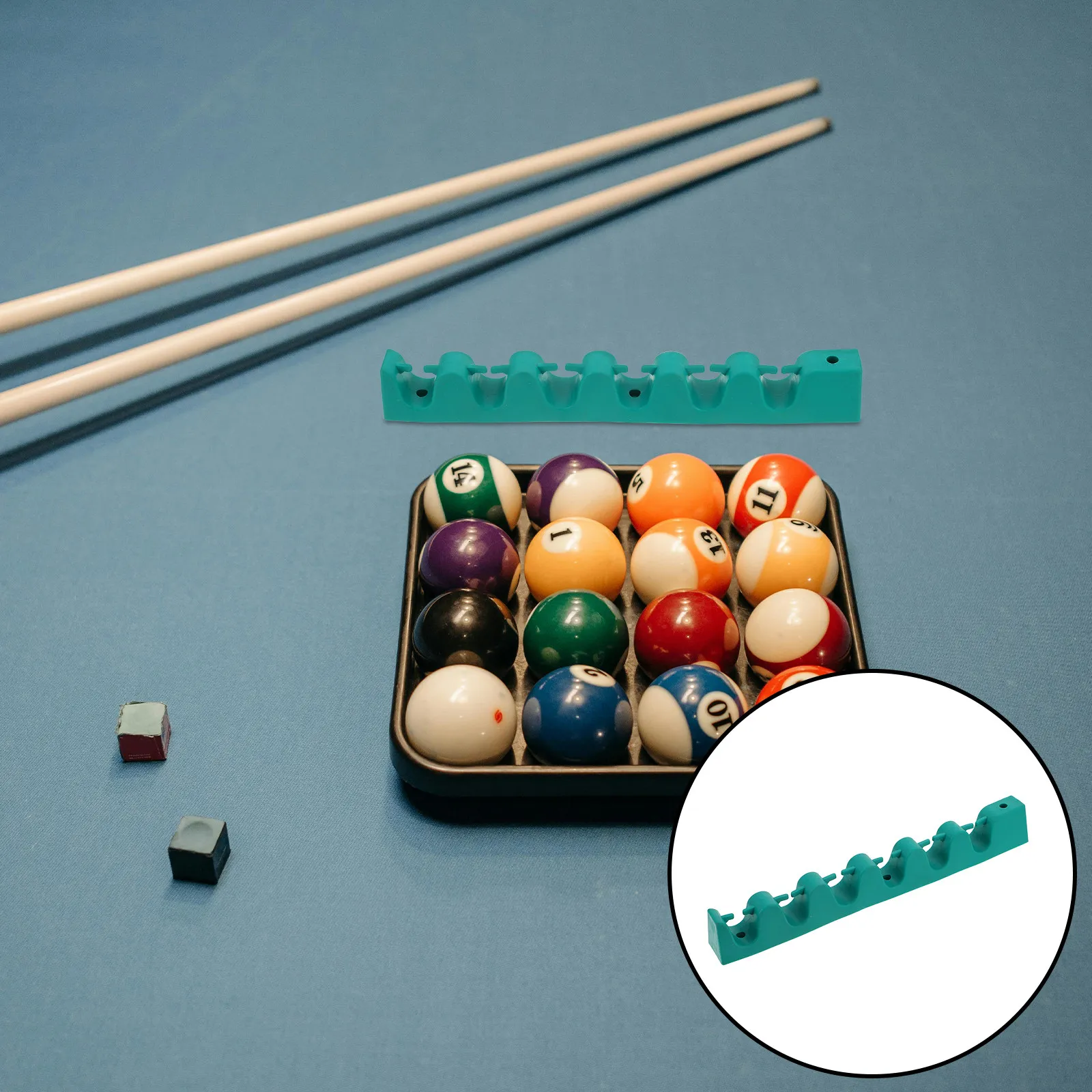 

Rubber Pool Cue Holder Multi-Slots Stable Billiard Stick Rack Portable Table Organizer Pool Cue Accessories Billiard Accessories