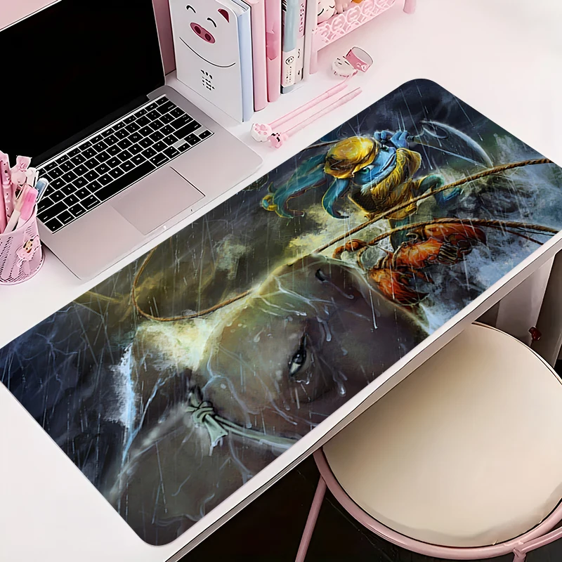 

Mouse Pad Office PC Accessories Keyboard Mat Anime Pattern Anti-slip Rubber Mousepad Gamer HD L-league of Legends Fizz Desk Mat