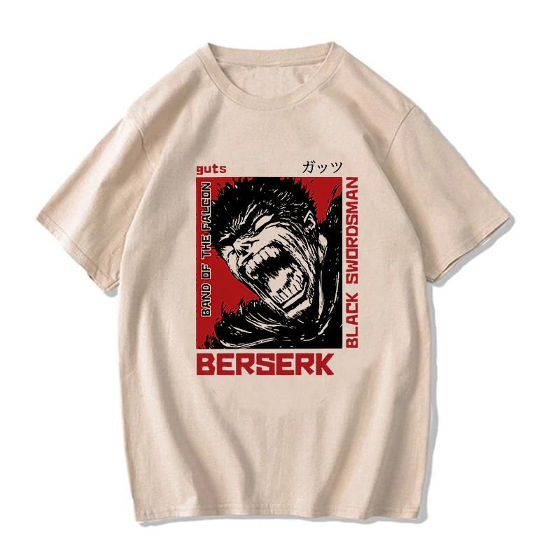 Unisex Streetwear japońskie Anime Harajuku Berserk wnętrzności nadruk oczy śmieszna koszulka fajna koszulka z grafiką T T-Shirt Manga T-Shirt Hip Hop