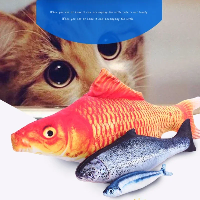 Jouets en peluche de poisson Él3D pour animaux de compagnie, herbe à chat, oreiller à gratter à mâcher pour chien, coussin de couchage, gadget, 12 styles