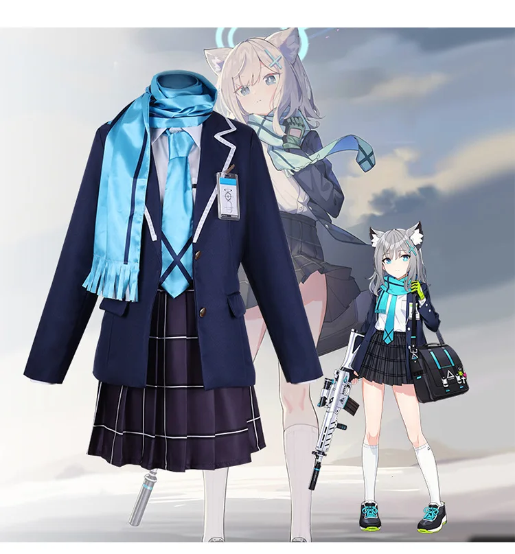 Spot Blue Archive Sand Wolf Baizi Sand Wolf Chengzi Cosplay-Kostüm Anime-Kostüm Komplettset für Frauen