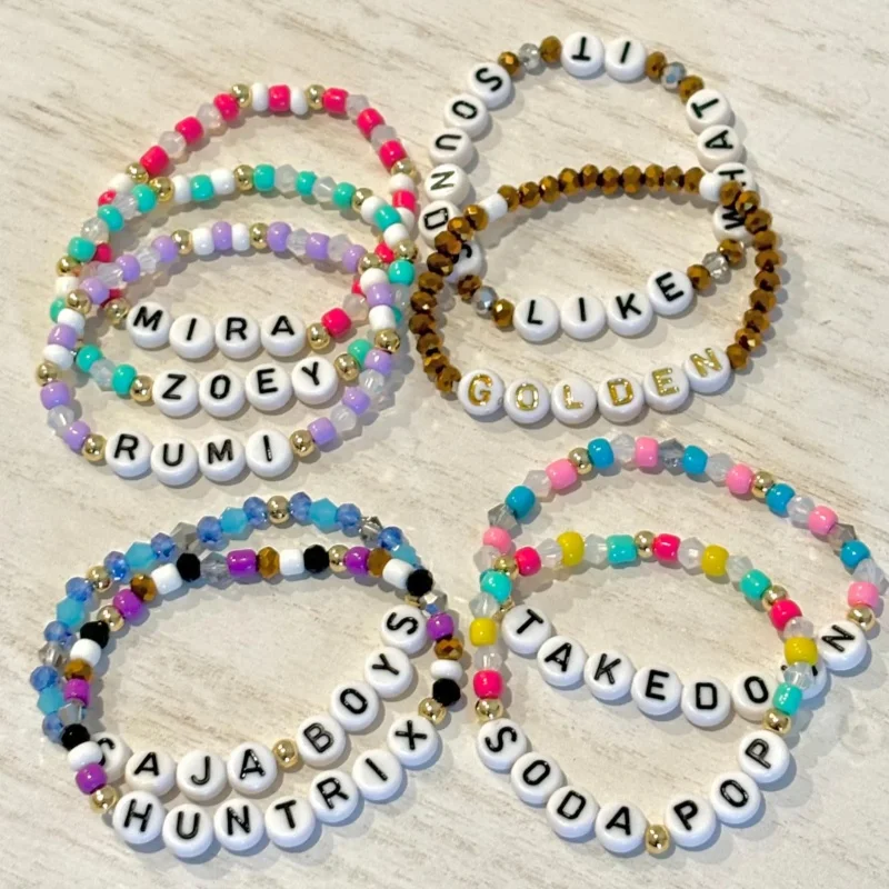 K-Pop Style Demon - Themed Beaded Bracelet | Custom Name Bracelet | K-Pop Fan Jewelry | Aesthetic Handmade Gift view 3