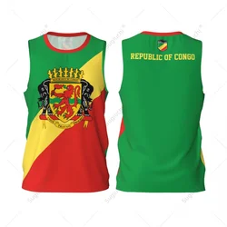 Republic Of Congo Flag Men Basketball Sports Jersey Running Fitness Multifunction Sleeveless tshirt Exclusive Custom Name Nunber