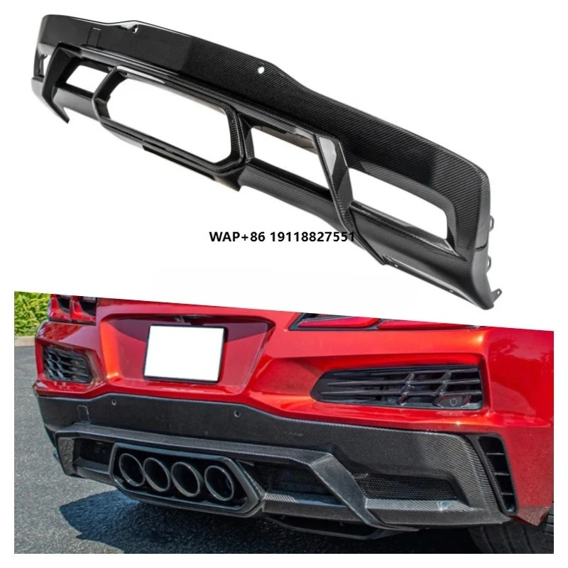 

2023-25 for C8 Z06 Eray Carbon Fiber OE Style Rear Bumper Diffuser Spoiler Splitter