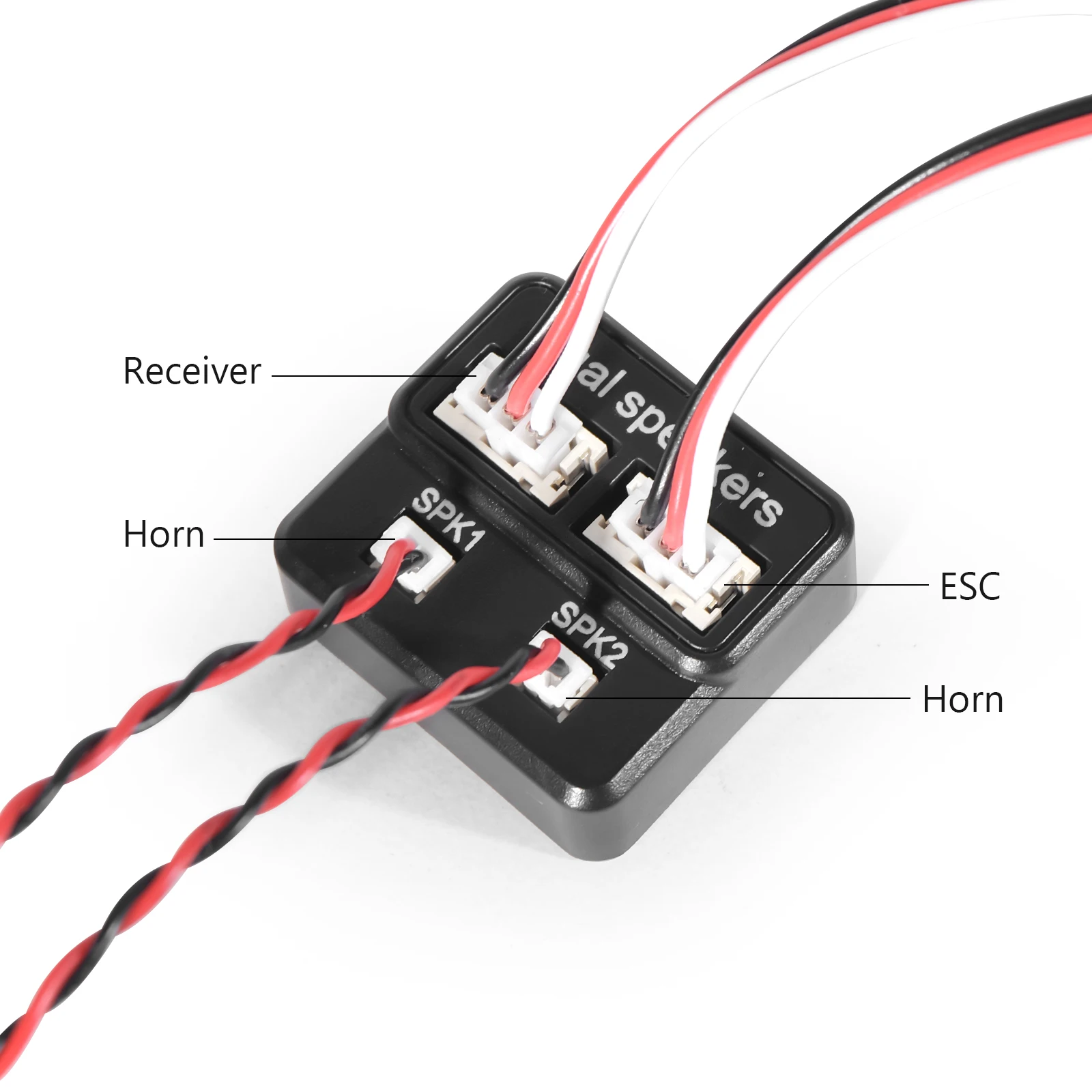 Módulo de som duplo para motor diesel com controle remoto, alto-falante de 5w adequado para carro e caminhão de controle remoto 1/10 1/8 1/6